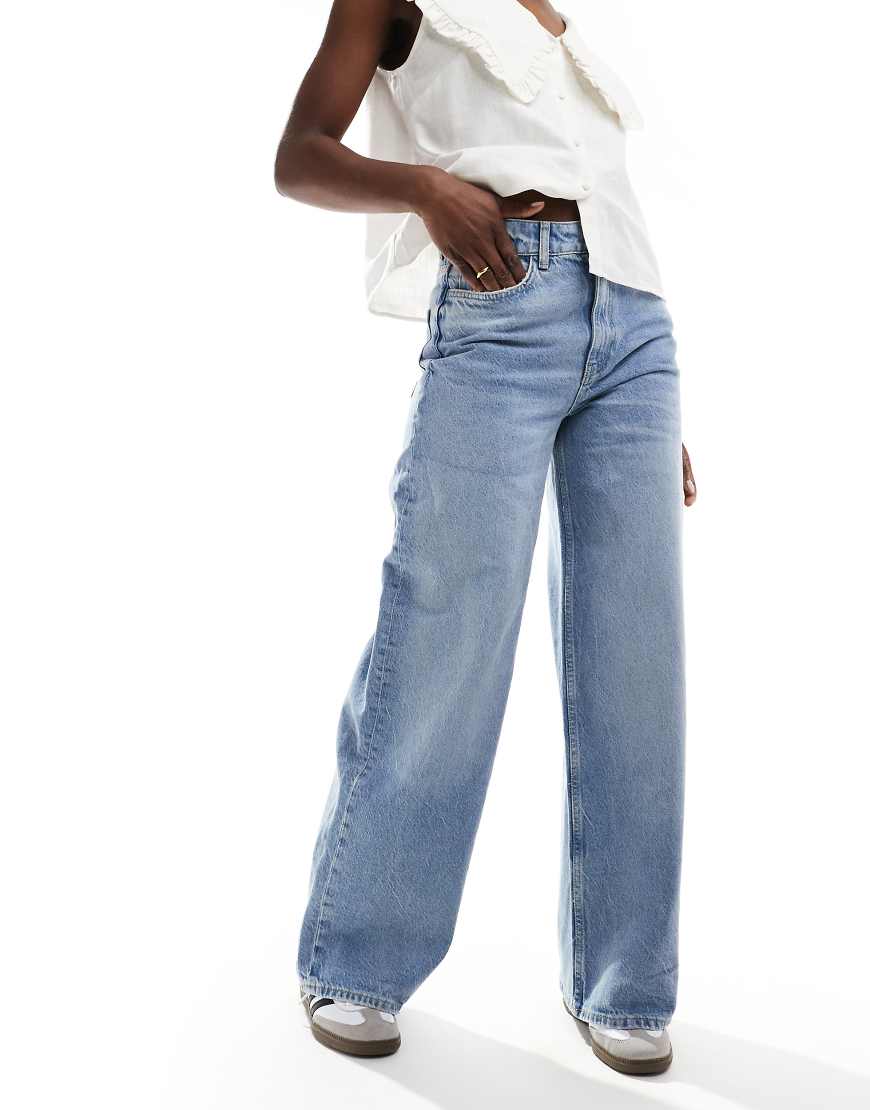 Object - Mittelblaue Jeans mit geradem Schnitt und Western-Detail von Object