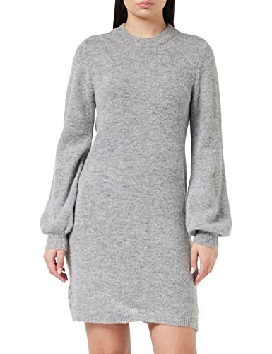 Object NOS Damen OBJEVE NONSIA L/S KNIT DRESS NOOS Kleid,, per pack Grau (Light Grey Melange Light Grey Melange), 34 (Herstellergröße: XS) von Object