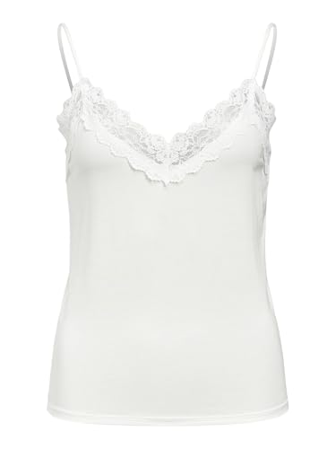 Object NOS Damen Objleena New Lace Singlet NOOS Top, per Pack Weiß (White White), Large (Herstellergröße: L/XL) von Object