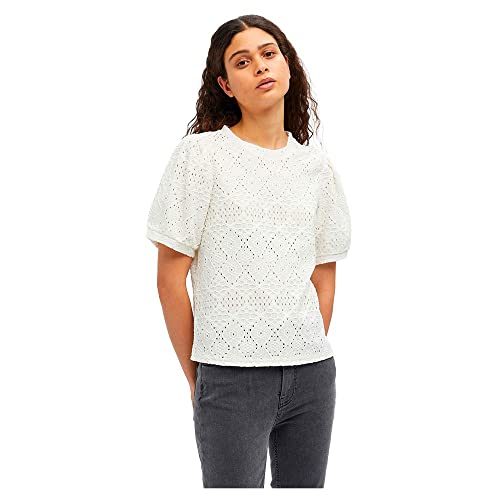 Object Damen Objfeodora S/S Top Noos T-Shirt, Cloud Dancer, S EU von Object