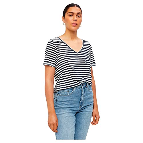 Objtessi Slub S/S V-Neck Noos von Object