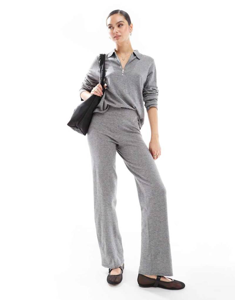 Object - Strickhose in Grau mit weitem Schnitt, Kombiteil von Object