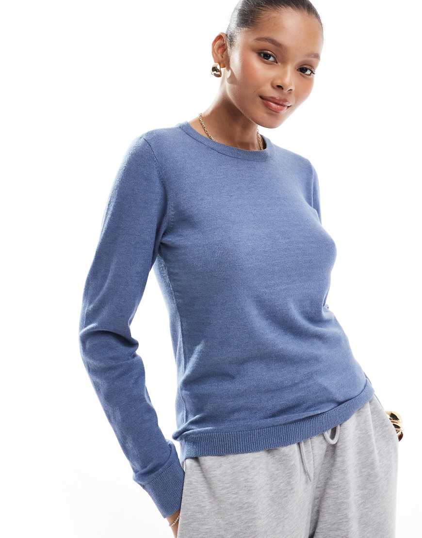 Object - Strickpullover in Blau mit Rundhalsausschnitt Object - Strickpullover in Blau mit Rundhalsausschnitt von Object