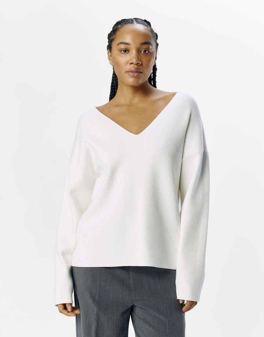 Object - Strickpullover in Cloud Dancer-Weiß von Object