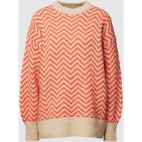 Object Strickpullover mit Zickzack-Muster Modell 'LUCIA' in Rot, Größe M von Object