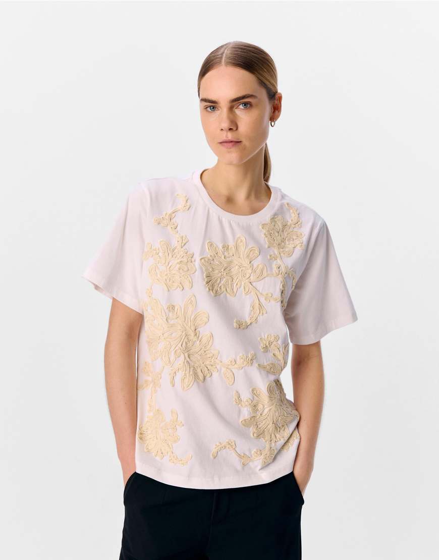 Object - T-Shirt in Cloud Dancer-Weiß Object - T-Shirt in Cloud Dancer-Weiß von Object