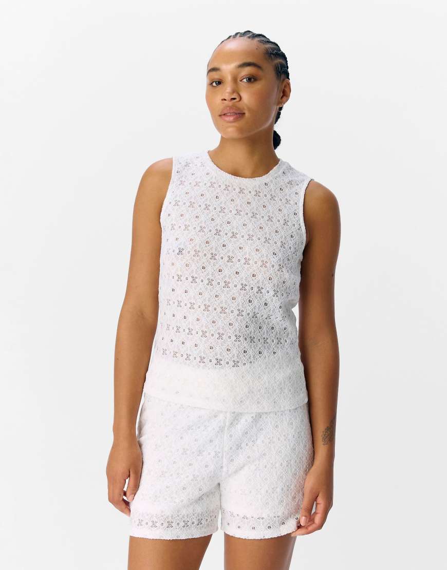 Object - Tanktop in Cloud Dancer-Weiß von Object
