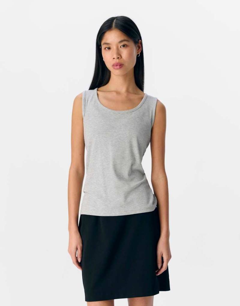 Object - Tanktop in meliertem Hellgrau von Object