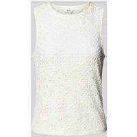 Object Tanktop mit Lochmuster Modell 'FEODORA' in Offwhite, Größe XL von Object