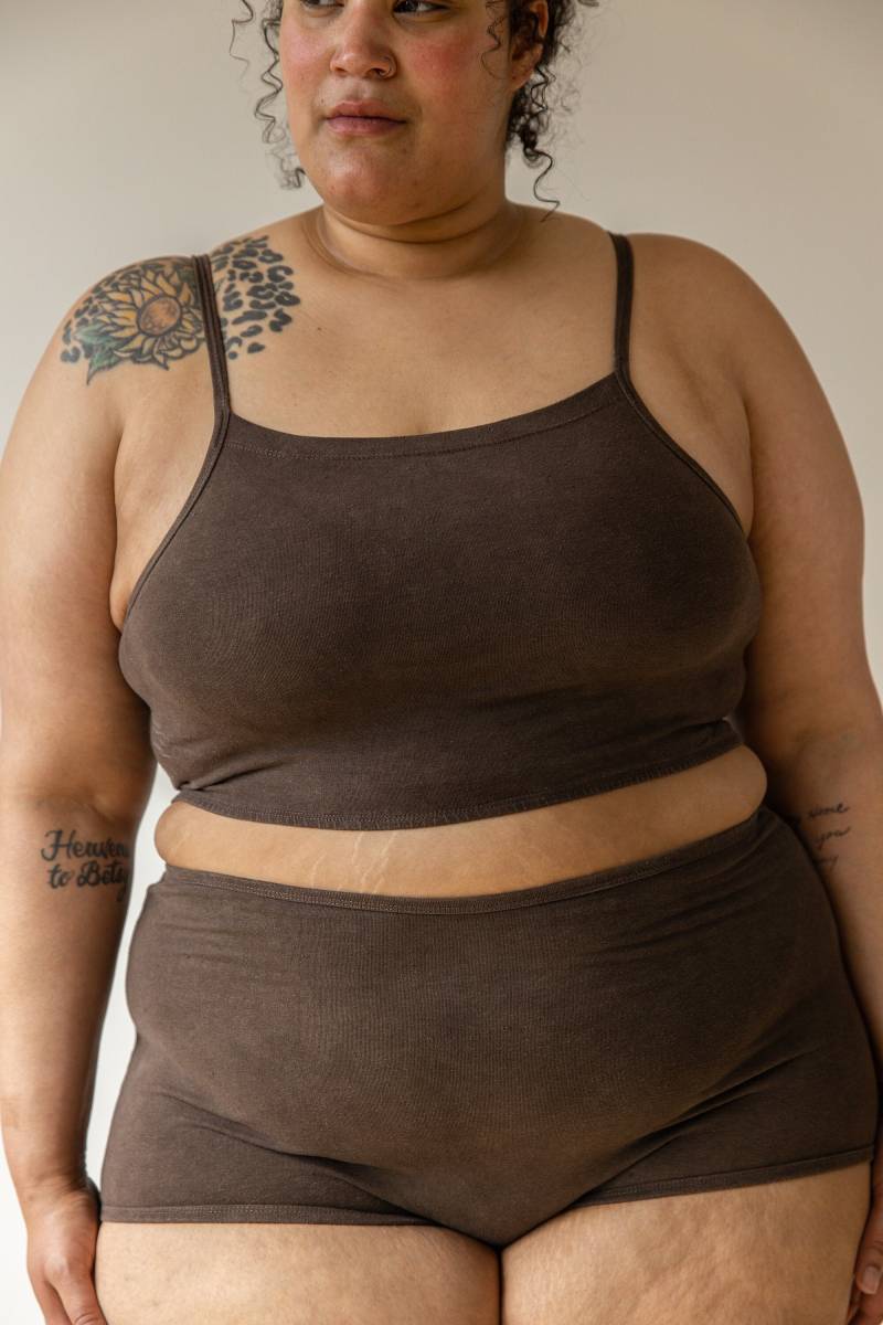 Hanf-Mischgewebe, Slip Mit Hoher Taille, Braune Unterwäsche, Bio-Baumwollmischung Hanf-Mischgewebe, Slip Mit Hoher Taille, Braune Unterwäsche, Bio-Baumwollmischung von ObjectApparel