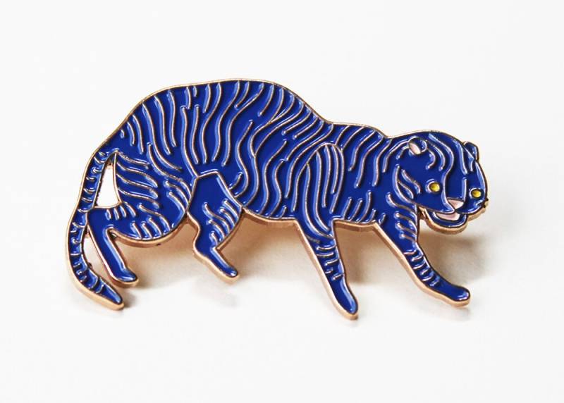 Blau/Rosegold Tiger Pin Blau/Rosegold Tiger Pin von ObjectTummy