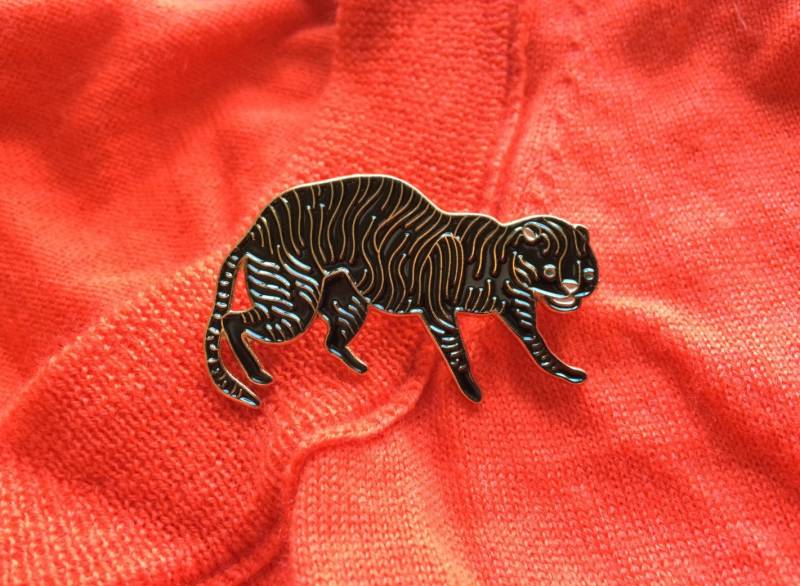 Schwarz/Rosegold Tiger Pin Schwarz/Rosegold Tiger Pin von ObjectTummy