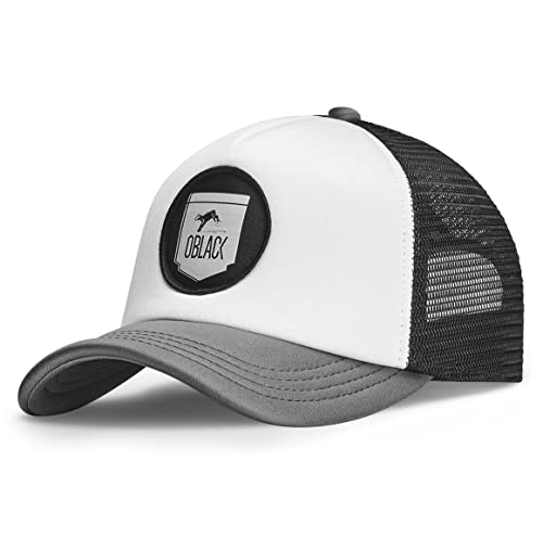 Oblack Cap Herren Grau Trucker Cap Classic Gray Basecap Herren Kappe Herren mit Schwarz Mütze für Damen Snapback Caps Männer Hut - Baseball Cap von Oblack