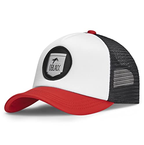 Oblack Trucker Cap Rot Cap Herren Classic Red Basecap Herren Kappe Herren mit Schwarz Mütze für Damen Snapback Caps Männer Hut - Baseball Cap von Oblack