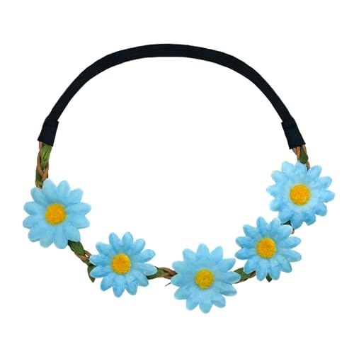 Oblique-Unique® Blumen Haarband Stirnband Blumenkranz Haarschmuck Kopfschmuck Bohemia Style Mädchen Damen - Farbe Wählbar (Türkis) von Oblique Unique