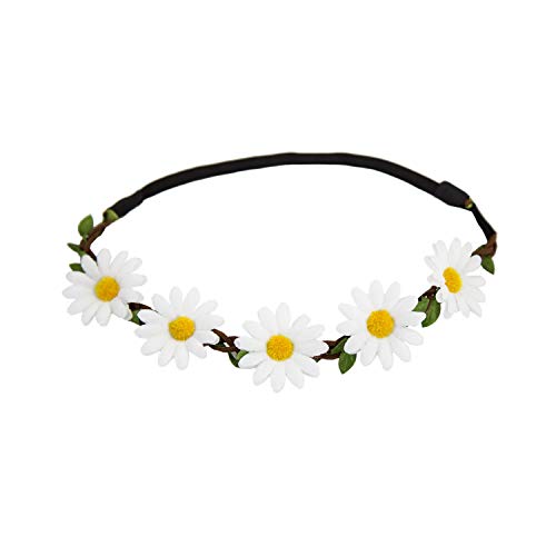 Oblique-Unique® Blumen Haarband Stirnband Blumenkranz Haarschmuck Kopfschmuck Bohemia Style Mädchen Damen - Farbe Wählbar (Weiß) von Oblique Unique