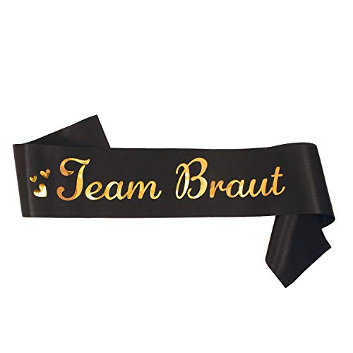 Oblique Unique® Braut Team Braut Schärpe JGA Junggesellinnenabschied Hochzeit Hen Party - wählbar (Team Schwarz) von Oblique Unique