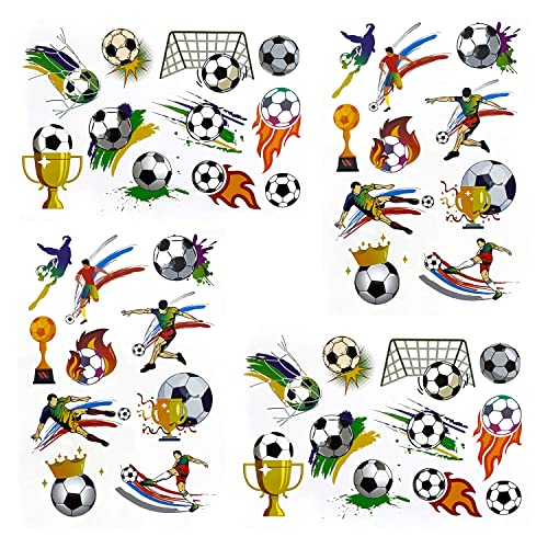 Oblique Unique® Fussball Tattoo Set 42 Stück Farbenfrohe Temporäre Tattoos zum Spielen Spielspass für Kinder Jungs zum Kindergeburtstag als Mitgebsel von Oblique Unique
