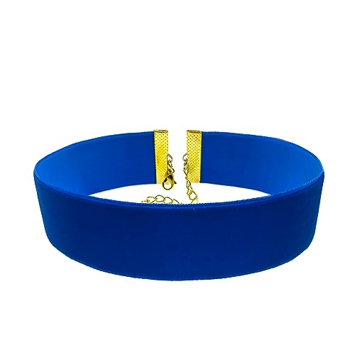 Oblique Unique® Halsband Halskette für Damen Mädchen Kette aus Samt Choker für JGA Junggesellinnenabschied Party (Blau) von Oblique Unique