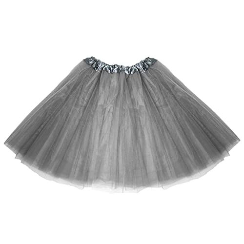 Oblique Unique® Tutu Tütü Reifrock Unterrock Petticoat Damen Frauen Rock Grau als Kostüm Accessoire für Fasching Karneval Party Einheitsgröße von Oblique Unique