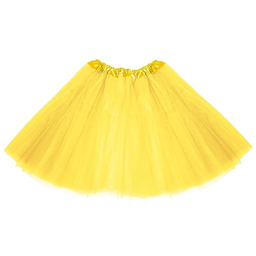 Oblique Unique® Tutu Tütü Reifrock Unterrock Petticoat Damen Frauen Rock als Kostüm Accessoire für Fasching Karneval Motto Party Einheitsgröße (Gelb) von Oblique Unique