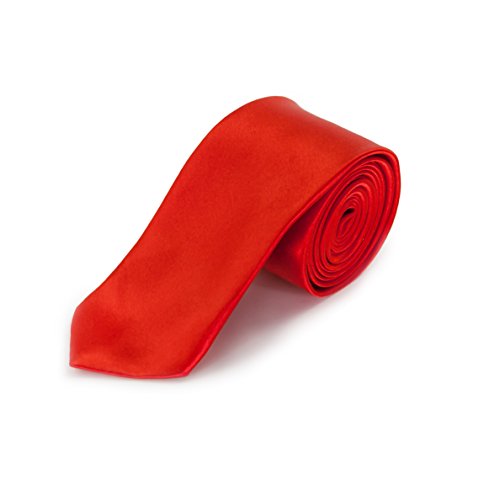 Oblique-Unique schmale Krawatte, Farbe wählbar (Rot) von Oblique Unique