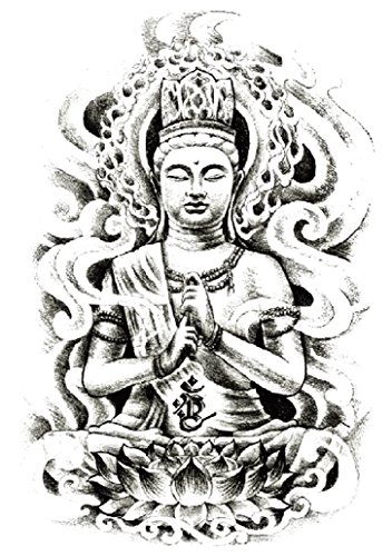 Tatto Tättowierung echter Look Skin Totenkopf Rosen Dragon Buddha - Model (Buddhism) von Oblique Unique