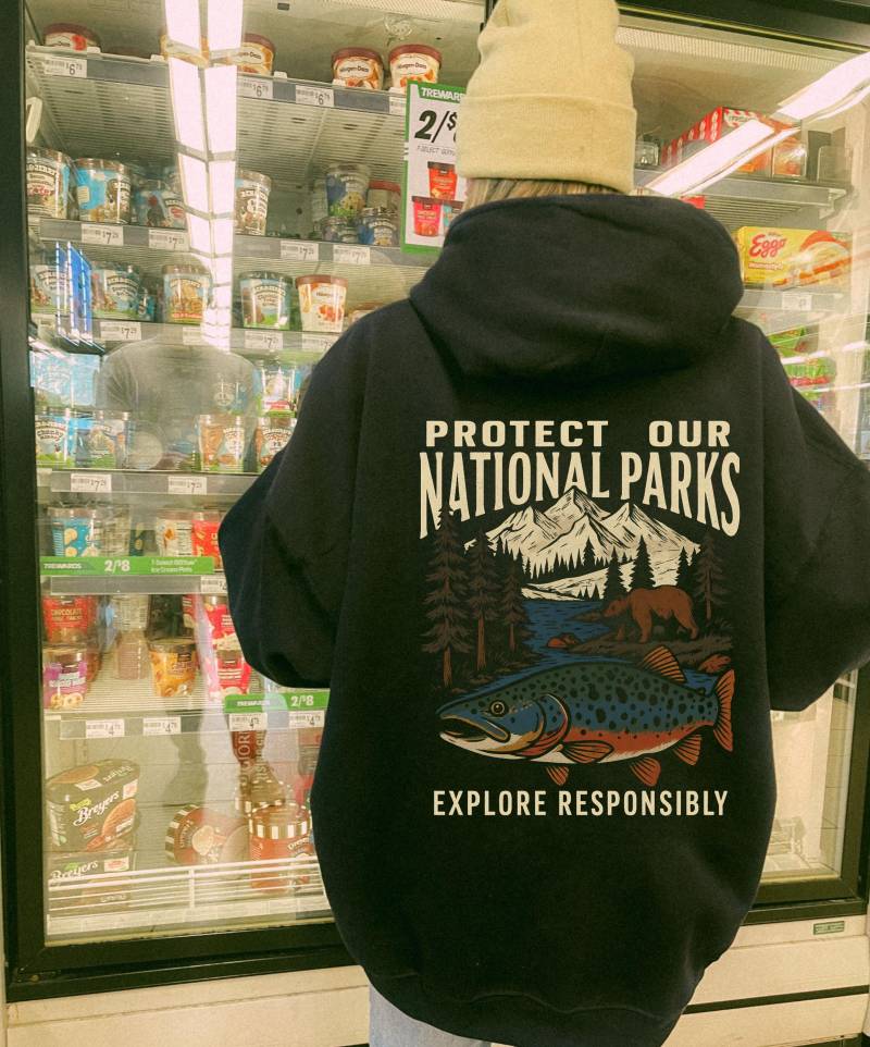 Nature Clothes Hoodie Y2K Protect Our National Parks 90S Vintage Retro Hiking Naturliebhaber von ObliqueShirts
