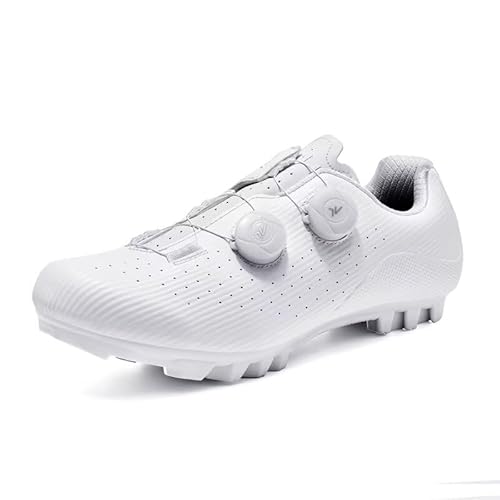 MTB Fahrradschuhe Herren, SPD Kompatibel 2-in-1 Hybrid Fahrradschuhe für Mountain & Trail, weiß, 47 EU von Obnoxi