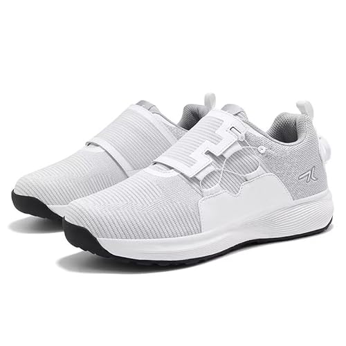 Obnoxi Herren MTB Fahrradschuhe mit Boa L6 Zifferblatt - Griffige Gummisohle für Hike-A-Bike - SPD Cleat kompatibel - wasserabweisend, weiß, 39 EU von Obnoxi