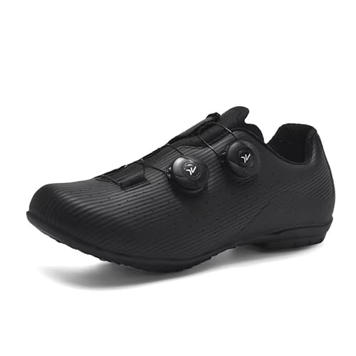 Rennradschuhe für Herren, Vollkarbonsohle, MegaSchnallenverschluss, ultra steif und effizient, Schwarz , 44 EU von Obnoxi