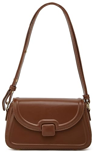 Crossbody Taschen für Frauen Vintage Clutch Geldbörsen Umhängetasche Klassische Unterarmtasche Weiches PU-Leder, Braun von Obosoyo