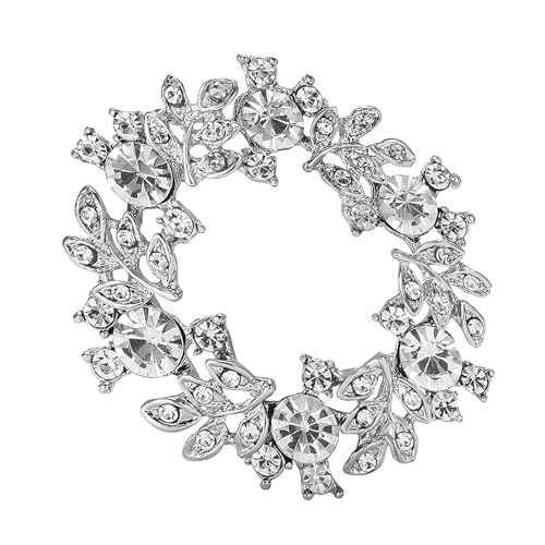 Auffällige, elegante Kranz-Brosche, tragbares Schmuck-Accessoire für Themen-Events, stilvolle Outfits, Freizeitkleidung, Strass-Brosche, Einheitsgröße, Wie beschrieben von Obotsnoi