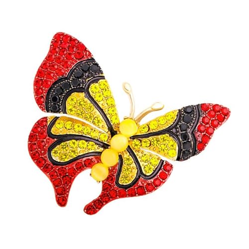 Brosche mit Strasssteinen und Schmetterling, modische Abendgarderobe, Anstecknadel, Kleidung, Accessoires, gesellschaftliche Veranstaltungen, Schmuck, bunte Strasssteine, Brosche, Hochzeit von Obotsnoi