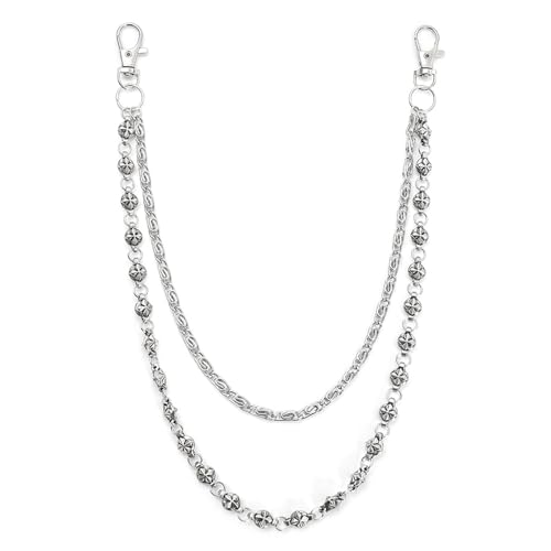 Edgy Punk Streetwear Hip Hop Jeans Kette Unisex Doppellagiges Taillenzubehör Handgefertigter Körperschmuck für Damen Herren Unisex Hip Hop Gürtelkette Zubehör von Obotsnoi