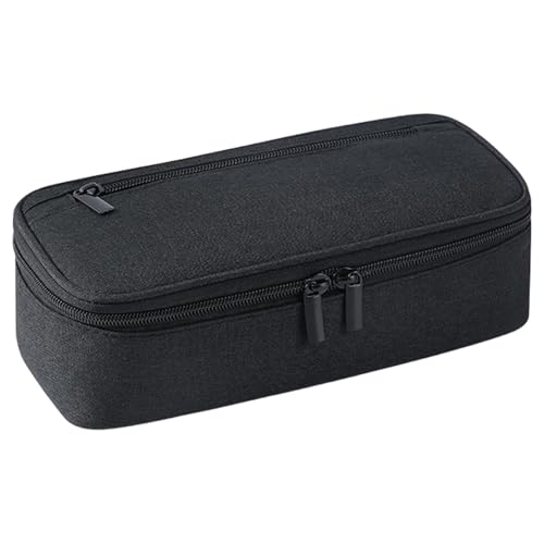 Einfarbiges Federmäppchen, großes Fassungsvermögen, ästhetisches Stifteetui, einfache Taschen, Schule, Bürobedarf, einfarbig, Stiftebeutel, Schülertasche, Schwarz von Obotsnoi