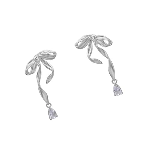 Einzigartige Boutique-Ohrstecker mit Schleife, Zirkonia, modischer Schmuck für besondere Anlässe, Premium-Zirkonia, Brautschmuck von Obotsnoi
