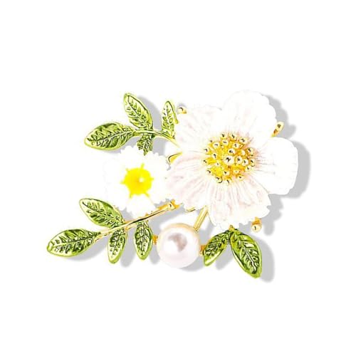 Elegante Brosche in Blumenform mit glitzernden Strasssteinen, Dekoration, modisches Accessoire für Damen, Kleid, von der Natur inspiriertes Accessoire, Einheitsgröße, Wie beschrieben von Obotsnoi