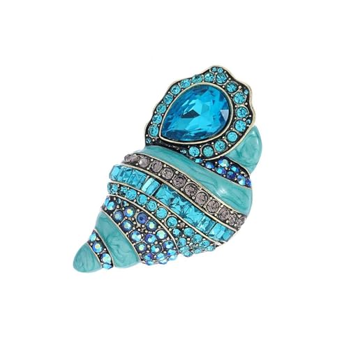 Elegante Strass-Conch-Anstecknadel, lebendige Farben, tragbar, für Kinder und trendige Erwachsene, stilvolles Outfit, Hochzeitsschmuck von Obotsnoi