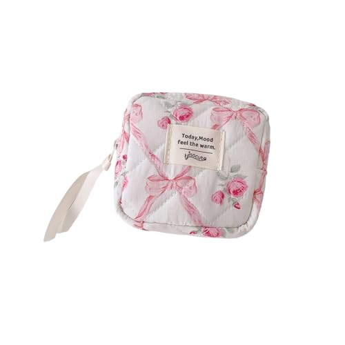 Kosmetik-Organizer mit modischem Blumenmuster, tragbar, wasserdicht, mit Innenfächern, tragbare Make-up-Taschen, a, Einheitsgröße von Obotsnoi