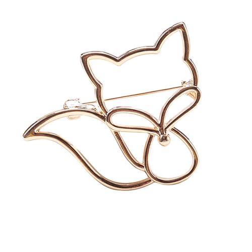 Legierung hohle Fuchs Brosche Pin Stilvolle Anstecknadel Metall Füchse Brosche Kleidungszubehör Geeignet für Frauen Wasserabweisend Niedlich Tier Corsage, Einheitsgröße, Wie beschrieben von Obotsnoi