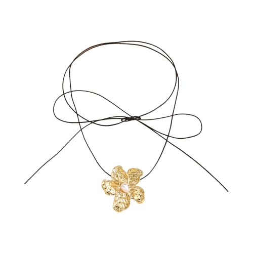 Modische Perlen-Blumen-Halskette, tragbar für Damen, zarte Handwerkskunst für elegante, stilvolle Outfits, den täglichen Gebrauch, verstellbare Halskette, Einheitsgröße, Wie beschrieben, Wie von Obotsnoi