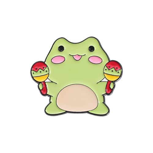 Niedliche Frösche, die Instrumente spielen, Anstecknadel, Musik-Frösche, Darsteller, Anstecknadel-Set, schöner Schmuckakzent für den täglichen Gebrauch, Tierabzeichen, Einheitsgröße, Wie beschrieben von Obotsnoi