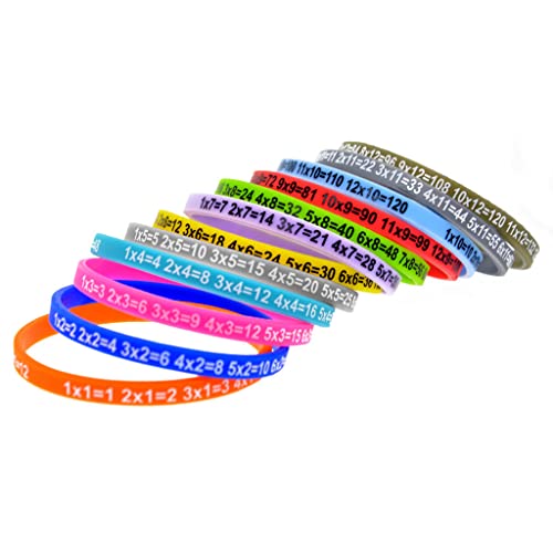 Obotsnoi 12 Farben Mode Multiplikationstabelle Silikonarmbänder Kinder Bildung Bracelets Schule Spielzeug Zum Erlernen Von Mathematikgeschenken Fußkürien Für Frauen Silber Sonnenblume von Obotsnoi