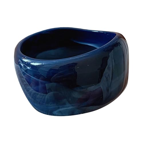 Obotsnoi Breite Acrylbänder Geometrische Runde Armbänder Komfortable Wide Armreifen Acryltextur Geeignet Für Tägliche Partykleidung Bequemes Armband von Obotsnoi