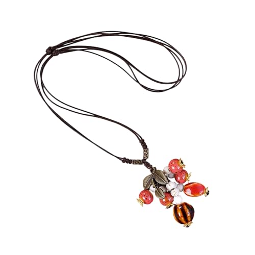 Obotsnoi Einzigartige Keramik-Blatt-Anhänger-Halskette, elegante, verstellbare Kette, Schmuck-Accessoire für den täglichen Gebrauch und als Geschenk, handgefertigte Keramik-Blatt-Halskette von Obotsnoi