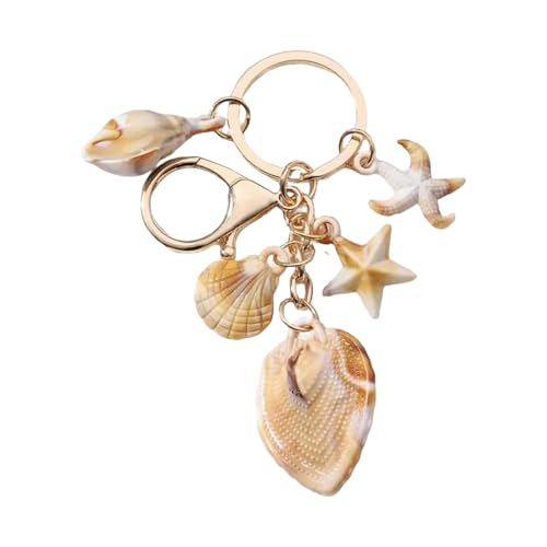 Obotsnoi Einzigartiger Schlüsselanhänger aus Acryl, Muschel, Seestern-Anhänger, Ringe, handgefertigt, Tasche, Zubehör für Damen und Mädchen, Strand-Souvenir Obotsnoi Einzigartiger Schlüsselanhänger aus Acryl, Muschel, Seestern-Anhänger, Ringe, handgefertigt, Tasche, Zubehör für Damen und Mädchen, Strand-Souvenir von Obotsnoi