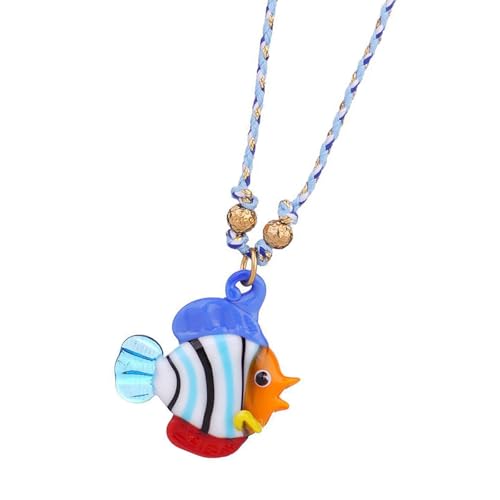 Obotsnoi Elegante Halskette mit Fisch-Anhänger, verstellbare Kette, Glas-Charm-Halskette, modisches Accessoire, Geschenk für Frauen Obotsnoi Elegante Halskette mit Fisch-Anhänger, verstellbare Kette, Glas-Charm-Halskette, modisches Accessoire, Geschenk für Frauen von Obotsnoi
