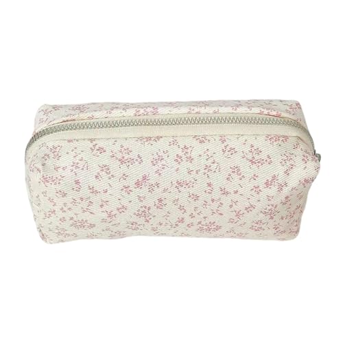 Obotsnoi Federmäppchen mit Schleifen, praktische Tasche, großes Fassungsvermögen, für Stifte, Make-up, ästhetische Organizer, Make-up, große Kapazität, Erdbeerblumen, Mass Beauty von Obotsnoi