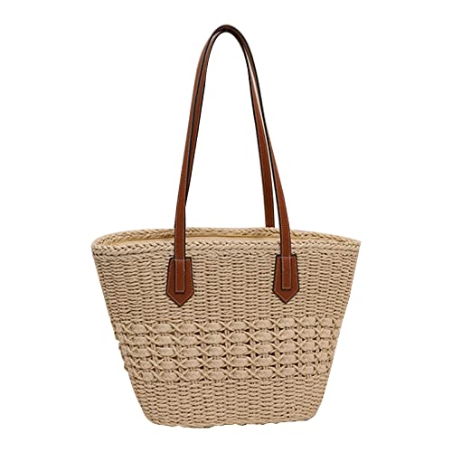 Obotsnoi Frauen Strow Hollowen Umhängetaschen Einkaufstaschen Wiederverwendbarer Lässiger Outdoor Party Tasche Weibliche Handtaschen Strohhalm Mit von Obotsnoi